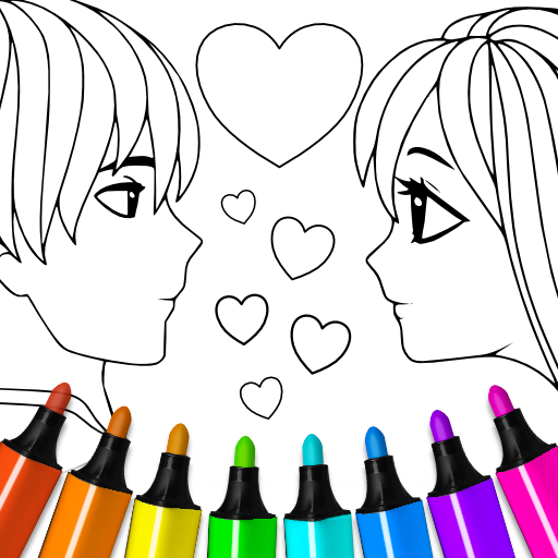 Valentines love coloring book Game